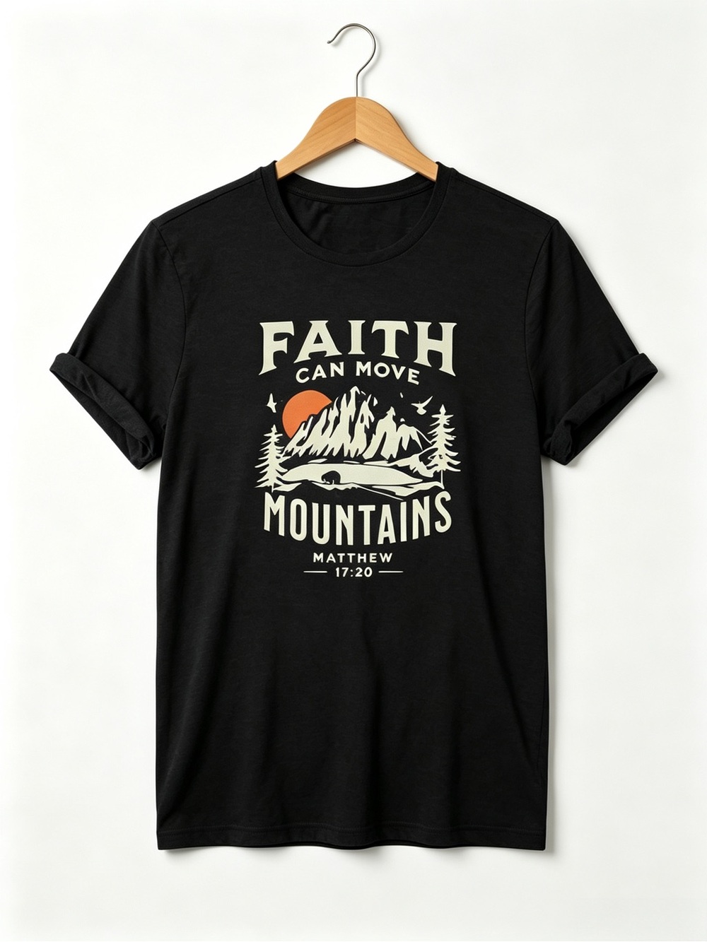 Faith Can Move Mountains Graphic Womens Mens T-shirt Unisex